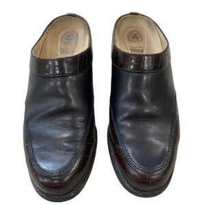 Ariat ATS Leather Crocodile‎ Embossed Black/Brown Slip On Mules Size 7B